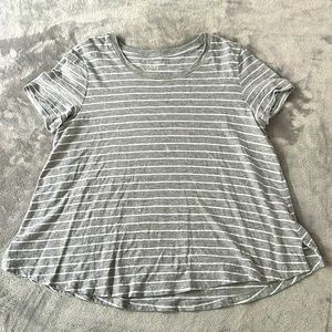 Gray and White Striped Shirt